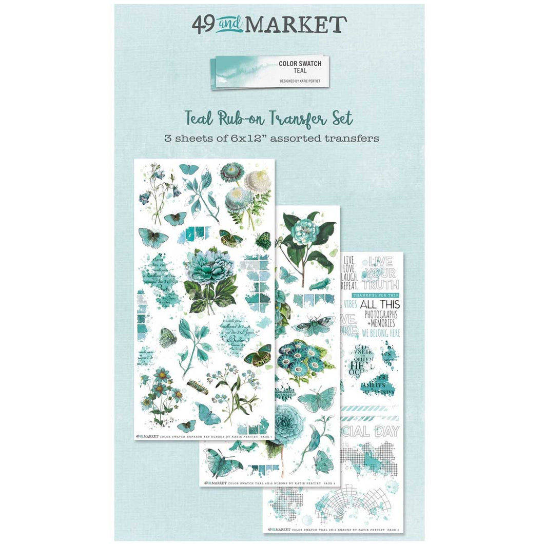 49 and market teal rub on transfer