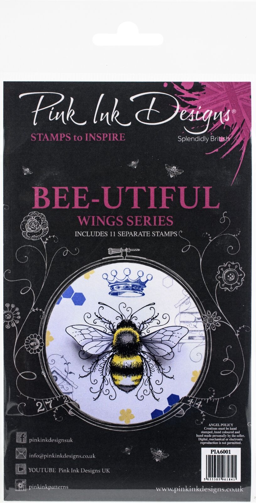 Pink Ink Designs BEE Utiful Wings Series Stamps 11pce