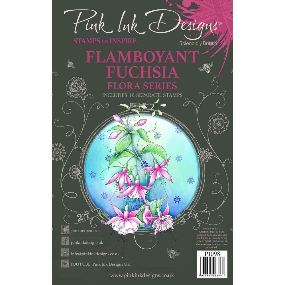 Pink Ink Designs Flamboyant Fushsia Flora Series 10 Stamps