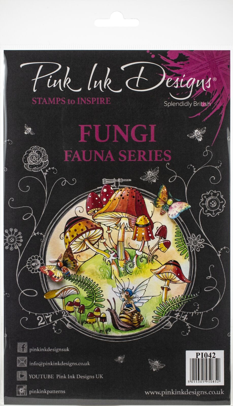 Pink ink Designs Fungi Fauna series stamps 11 Pce