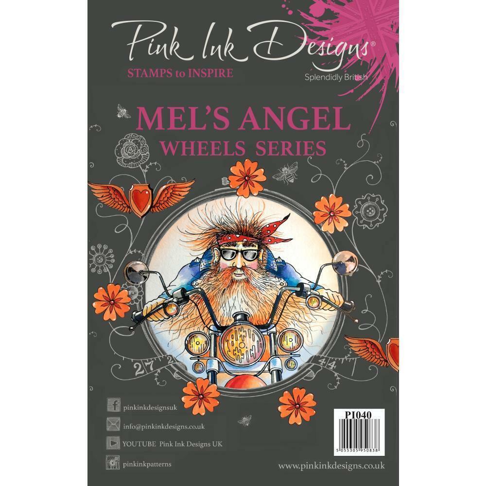 Pink ink Designs Mels Angel wheel series stamps 9 Pce