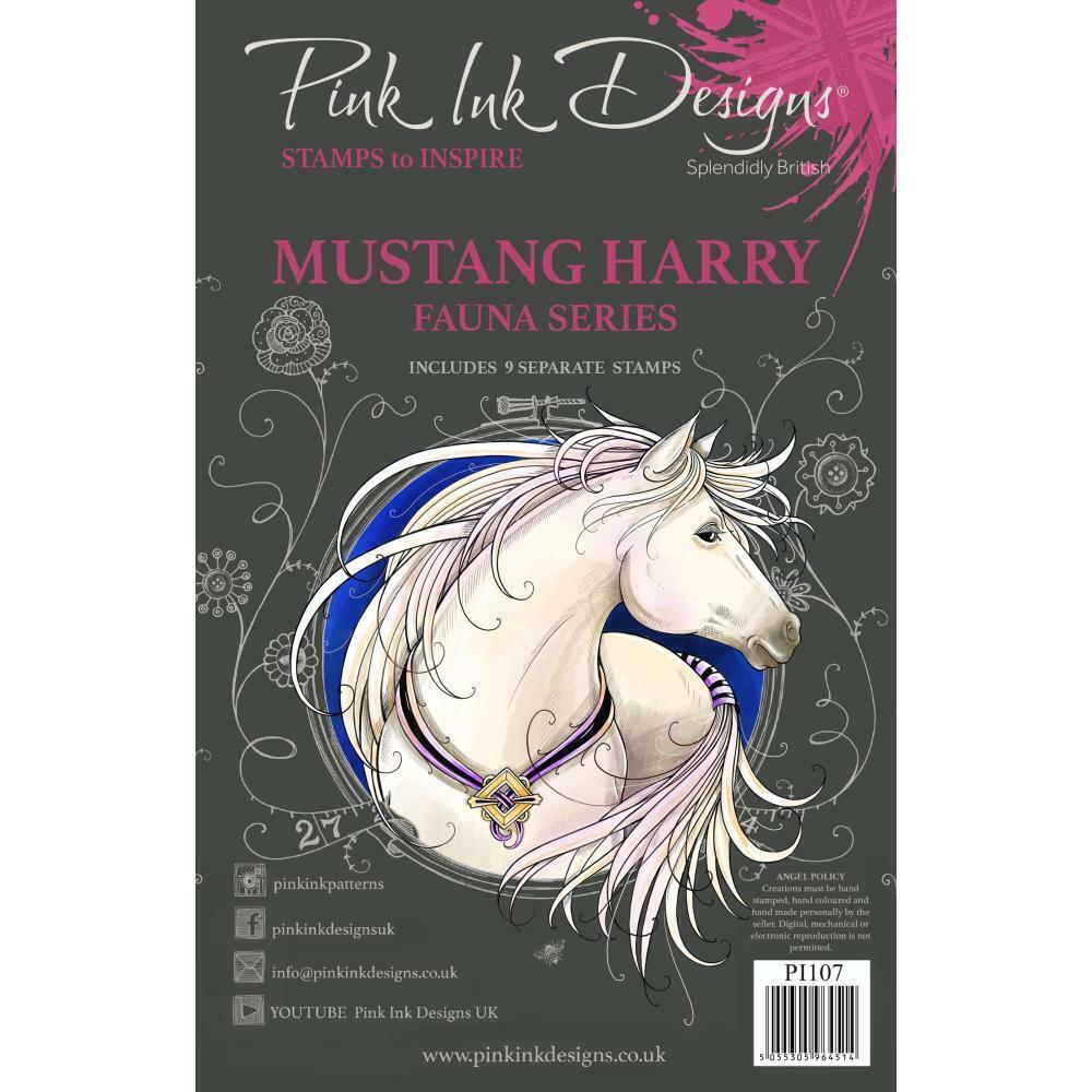 Pink Ink designs Stamps Mustang Harry fauna series
