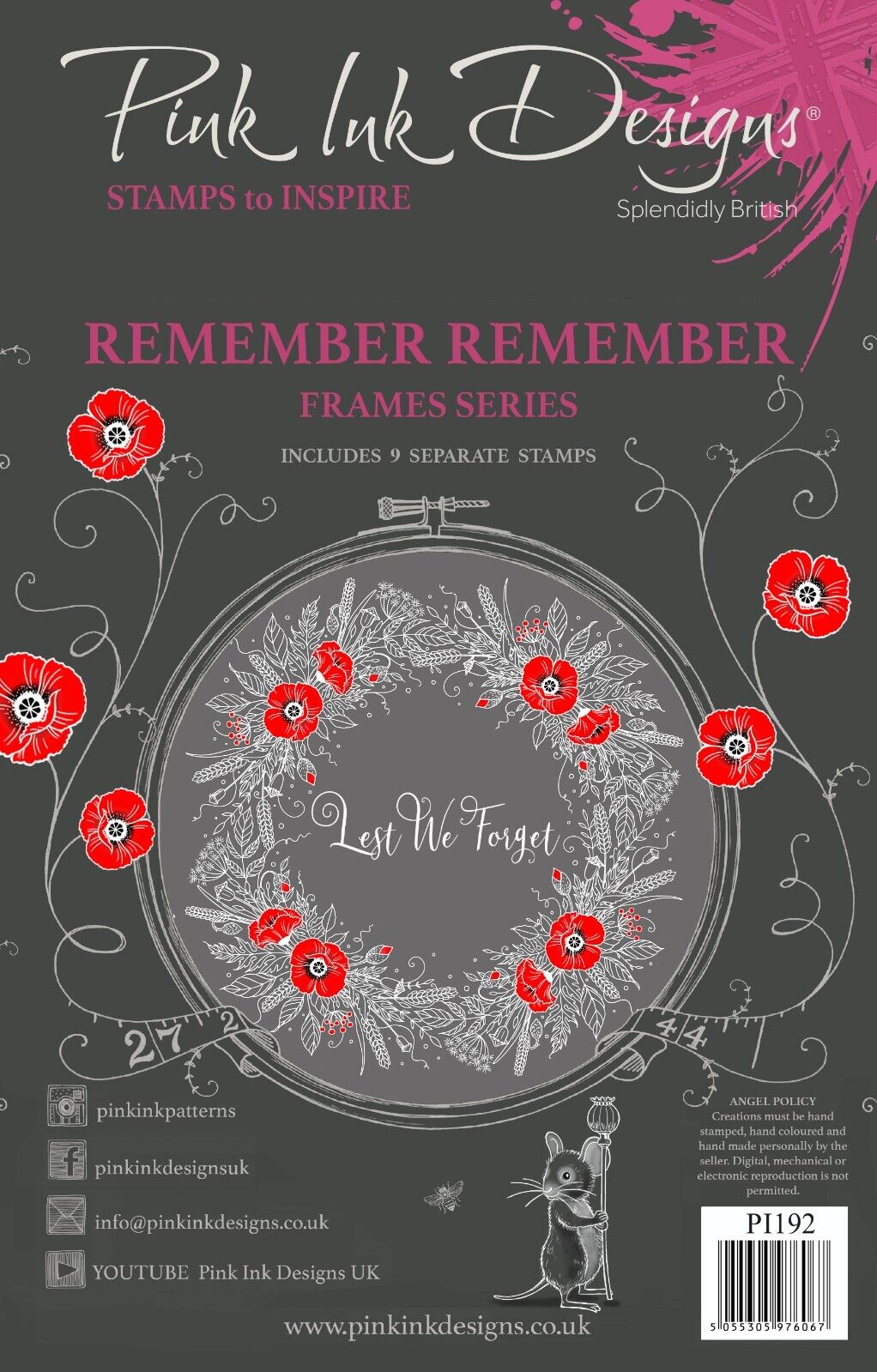 Pink ink Designs Remember Remember Frame Series 9 pce stamps