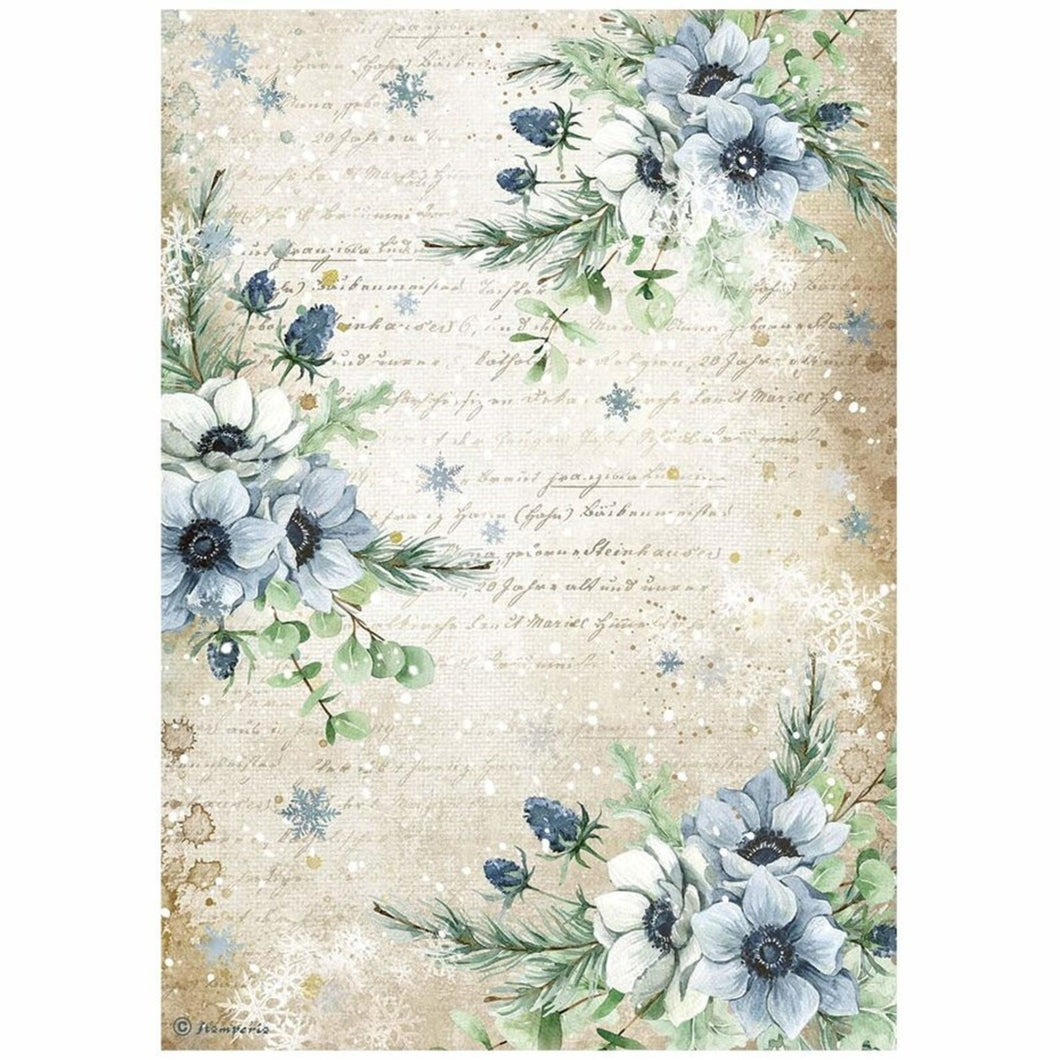 Stamperia Decoupage  Rice Paper blue Flowers